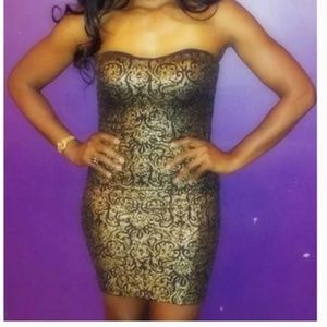 Black and Gold Tube Dress